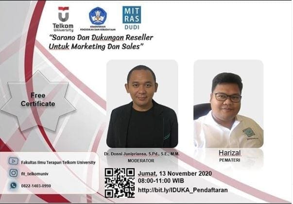 Workshop dengan tema “Sarana dan Dukungan Reseller untuk Marketing dan Sales”
