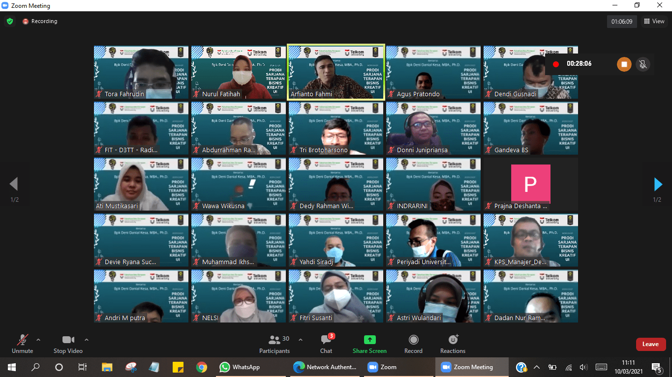 Workshop “Prodi Sarjana Terapan Bisnis Kreatif UI”